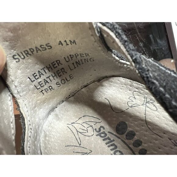 Spring Step Women EU 41 US 10.5 Black Leather Comfort Casual Flat Fisherman Shoe - Picture 12 of 12